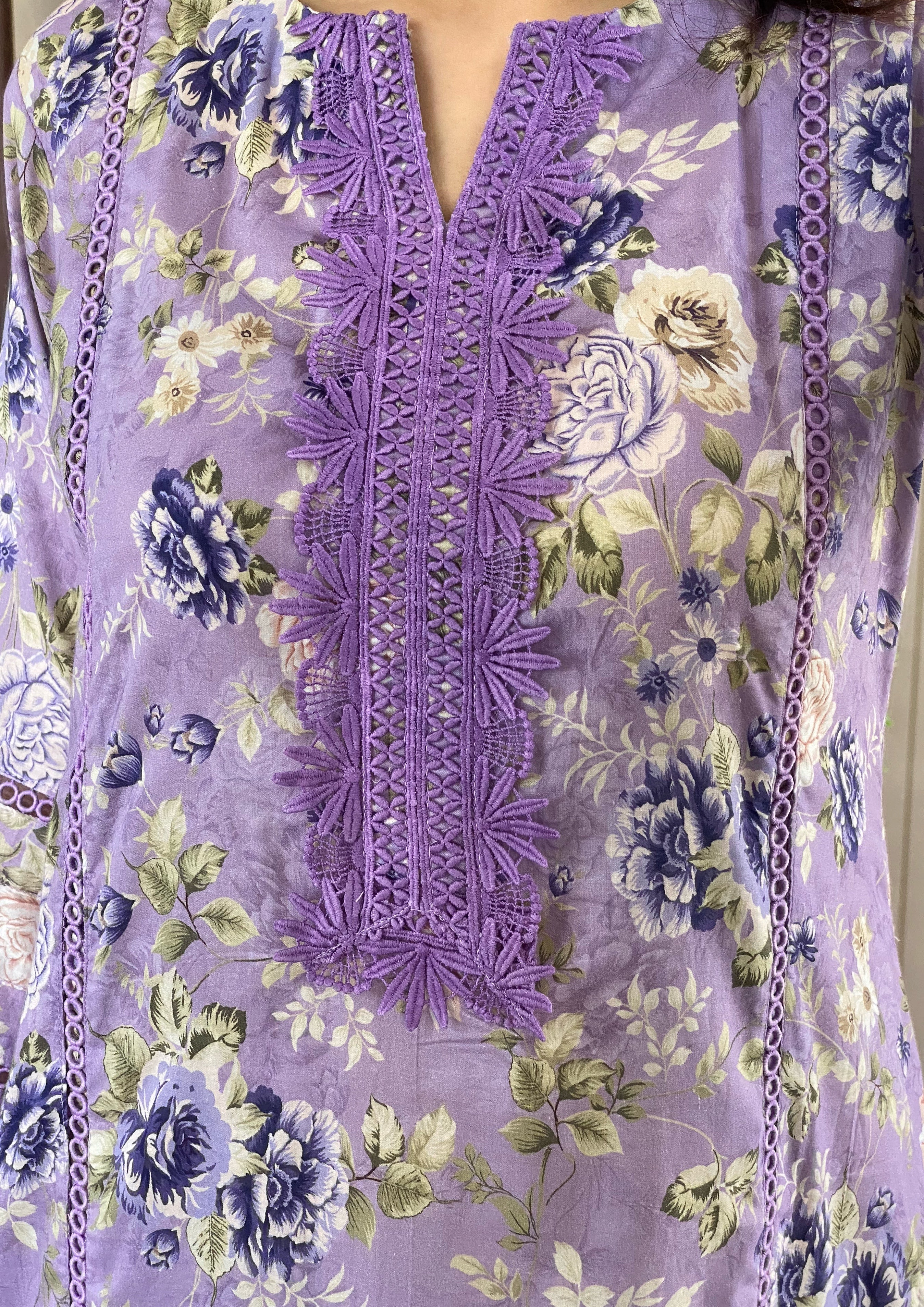 3pcs lilac lawn suit