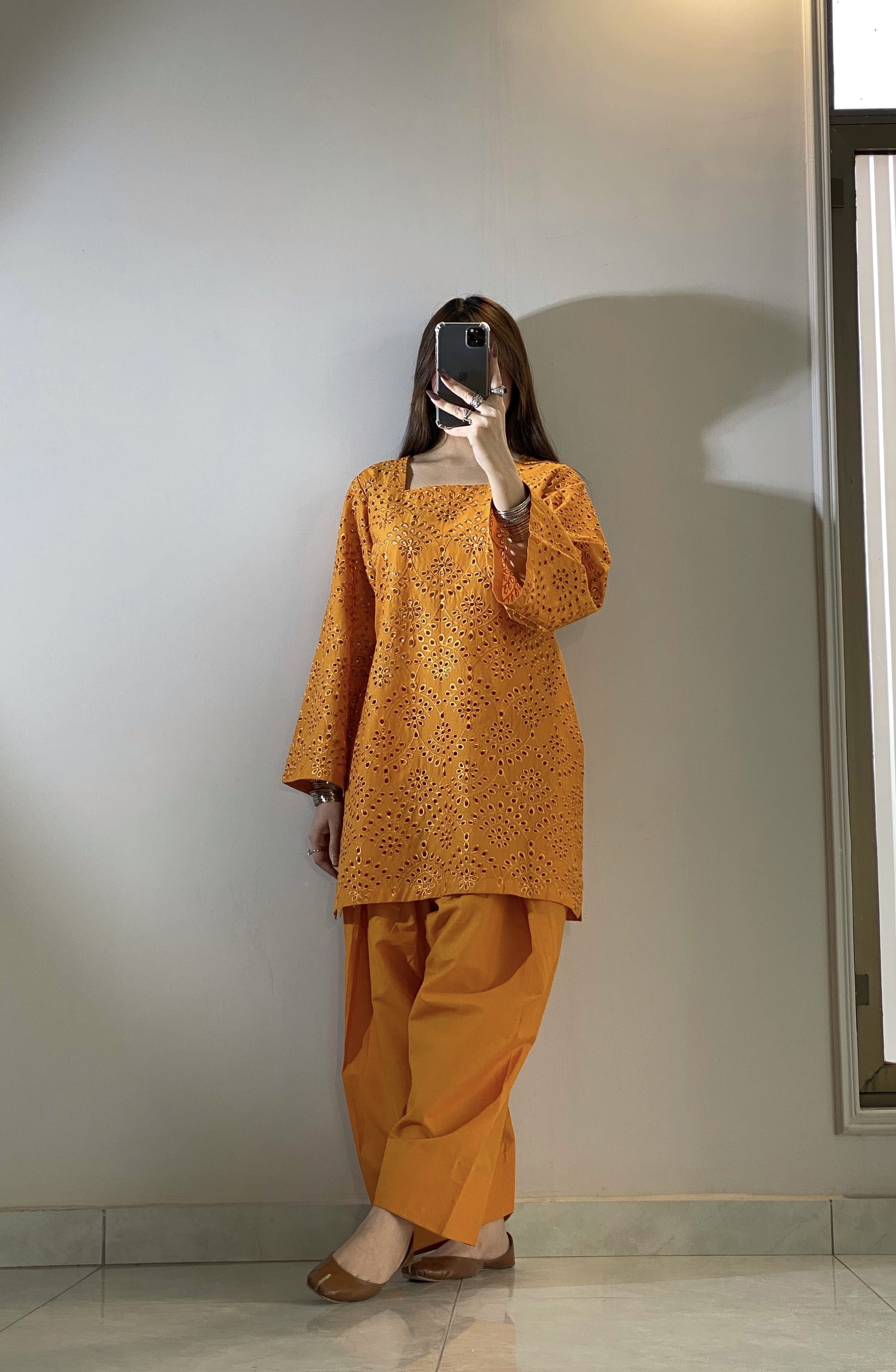 Ayesha.B 2pcs mustard (Chikankarri)