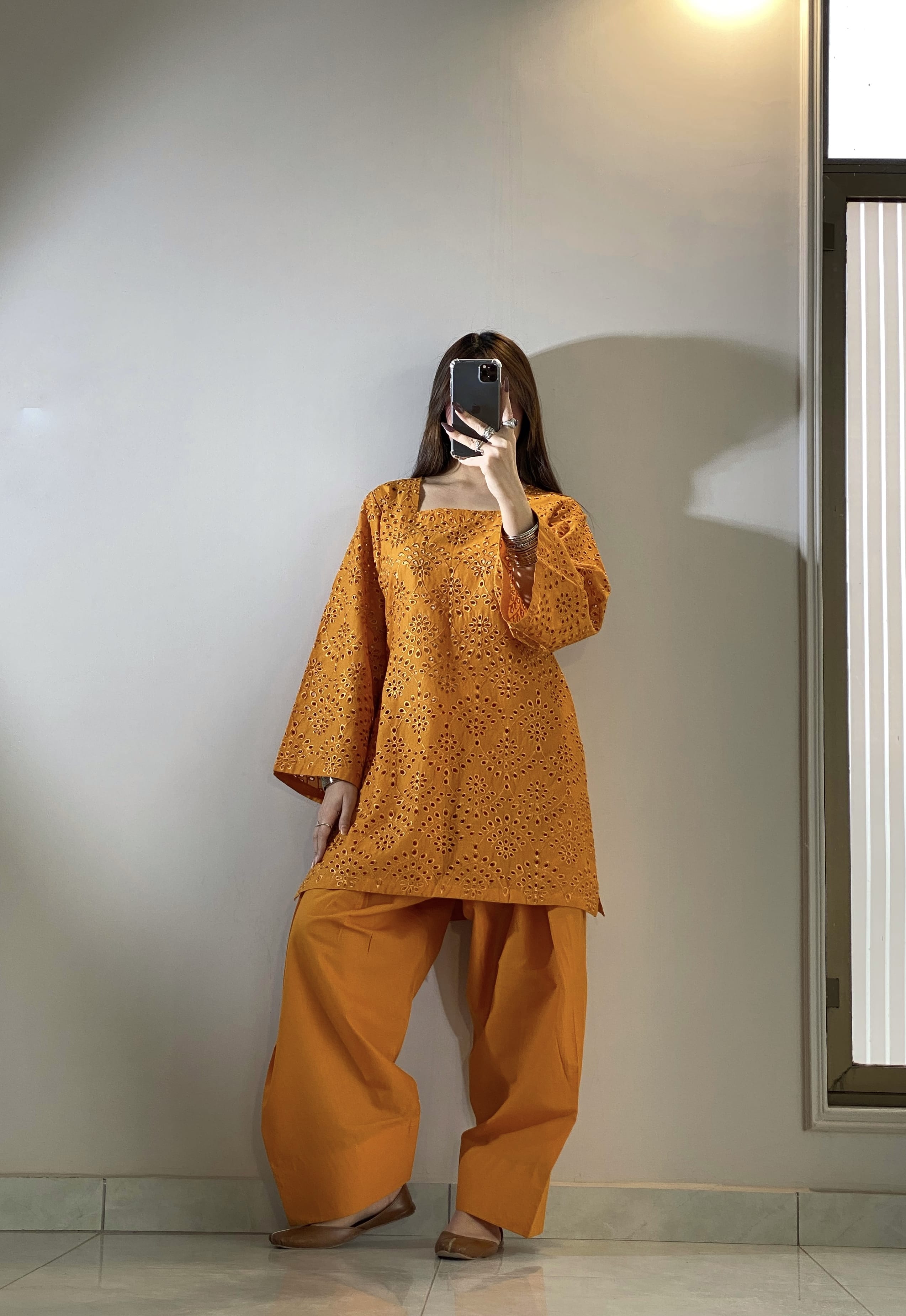 Ayesha.B 2pcs mustard (Chikankarri)