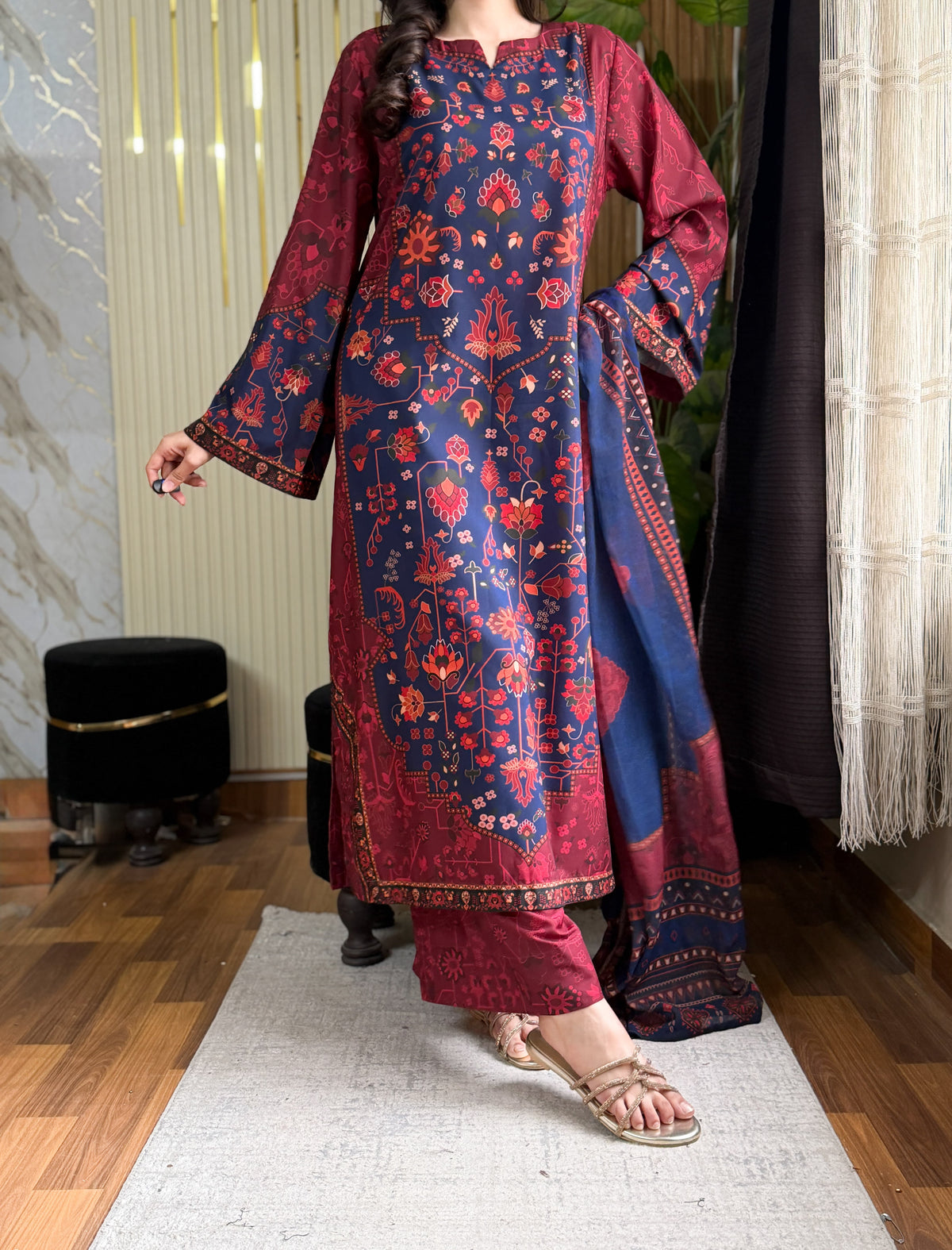 Ayesha.B 3pcs Arabic lawn (kaftan)