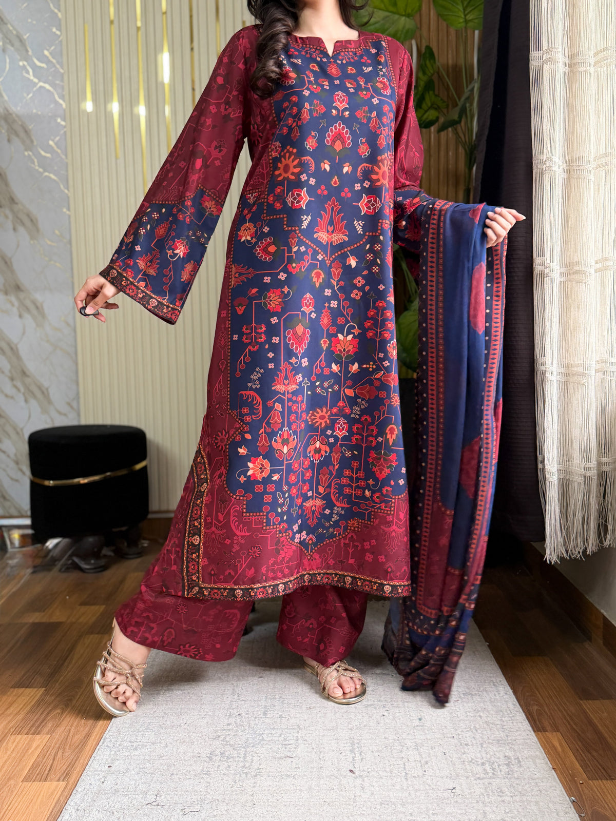 Ayesha.B 3pcs Arabic lawn (kaftan)