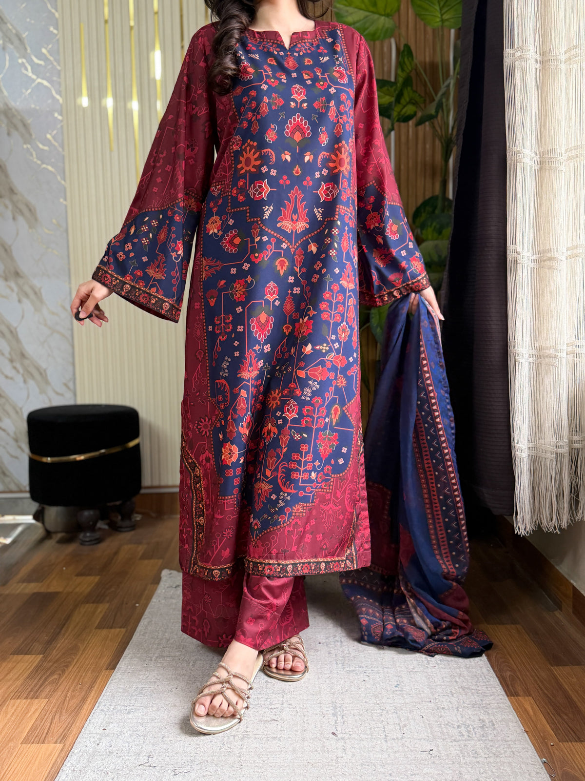 Ayesha.B 3pcs Arabic lawn (kaftan)