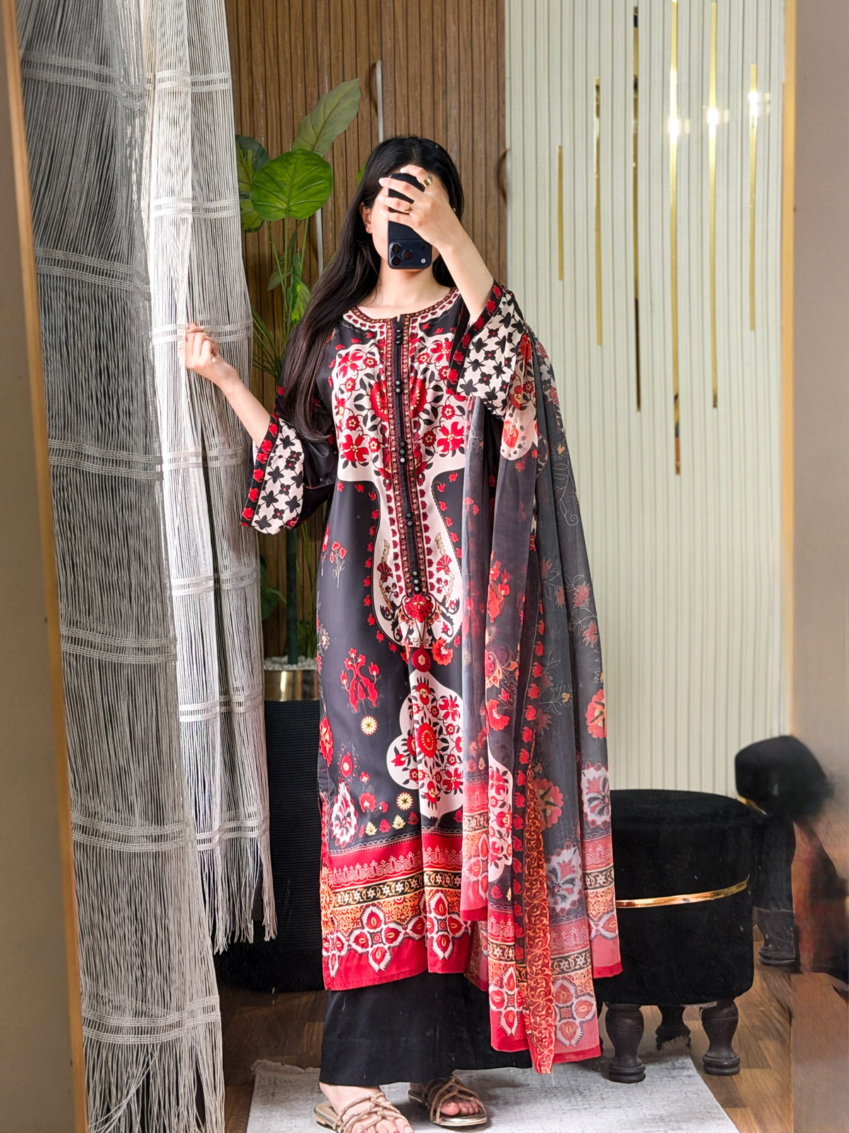 Ayesha.B 3pcs Arabic lawn (kaftan)