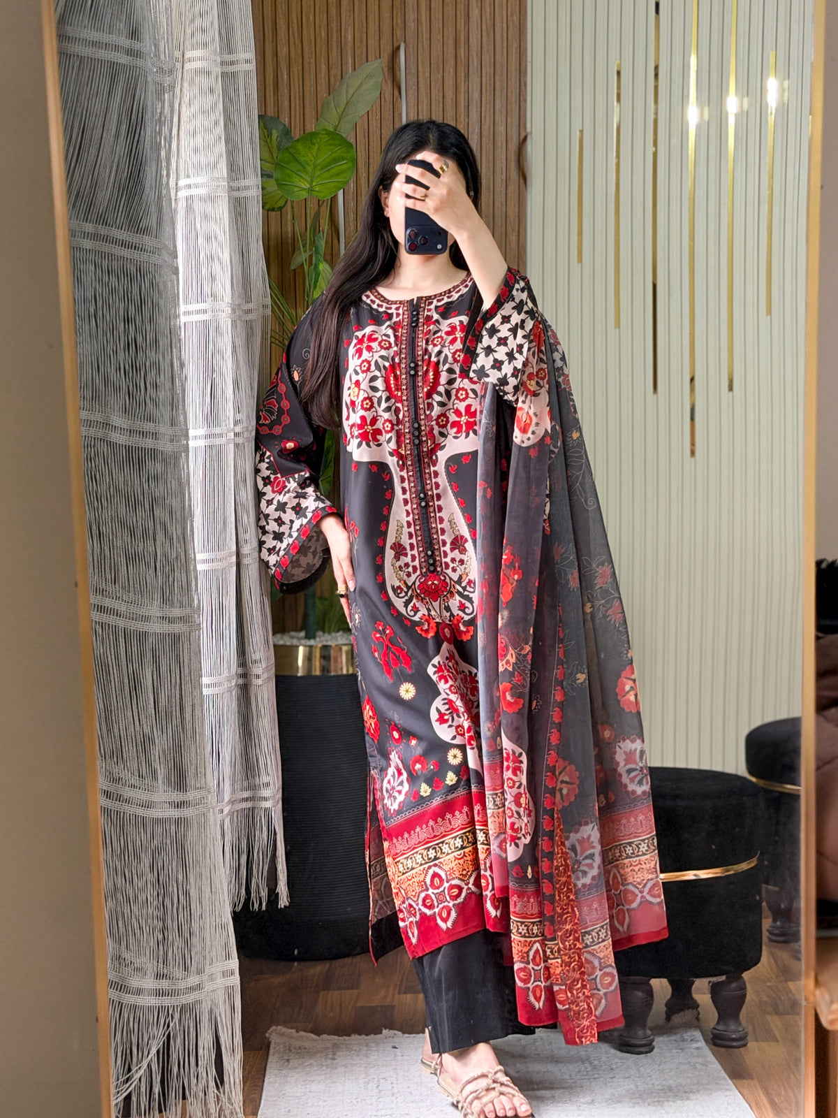 Ayesha.B 3pcs Arabic lawn (kaftan)