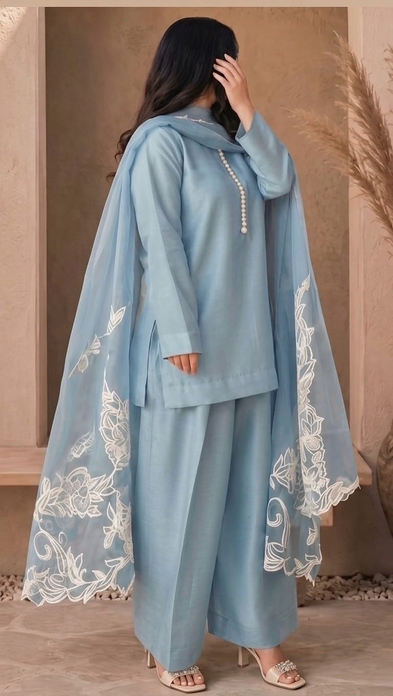 Ayesha.B 3pcs ice blue (luxury)