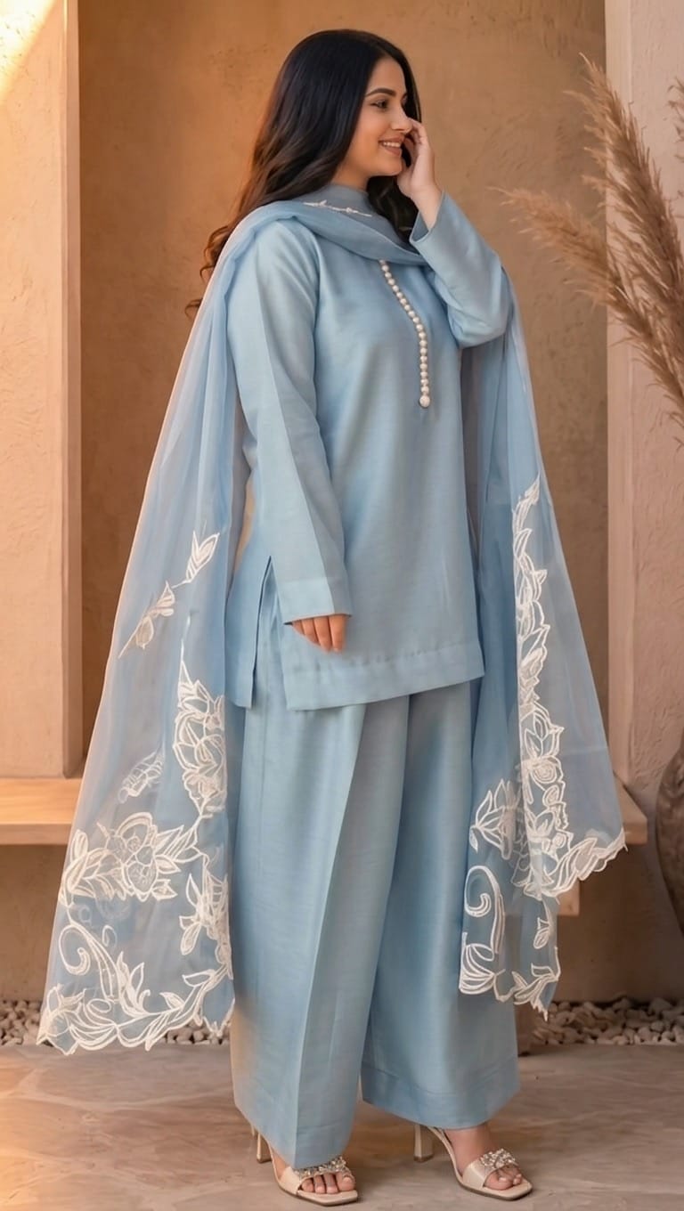 Ayesha.B 3pcs ice blue (luxury)