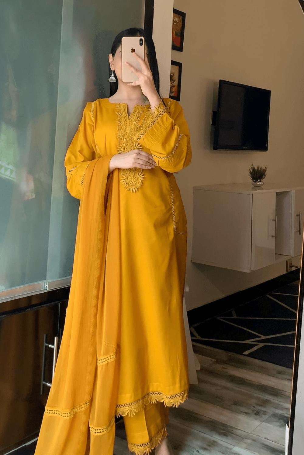 Ayesha.B 3pcs mustard ayesha