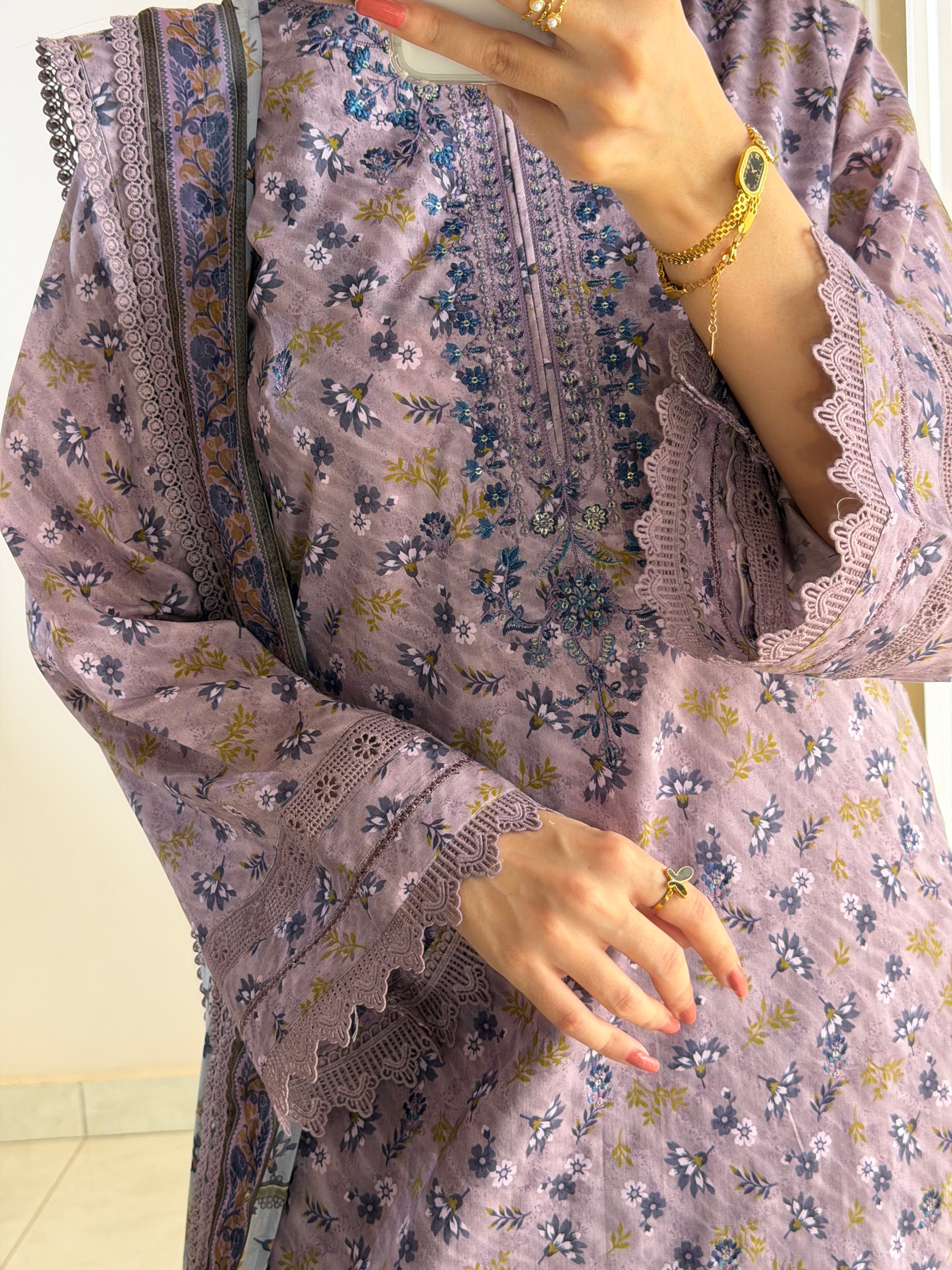 Ayesha.B 3pcs Pure lawn ( Asifa)