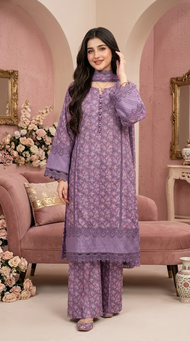 Ayesha.B 3pcs Pure lawn (Emaan)