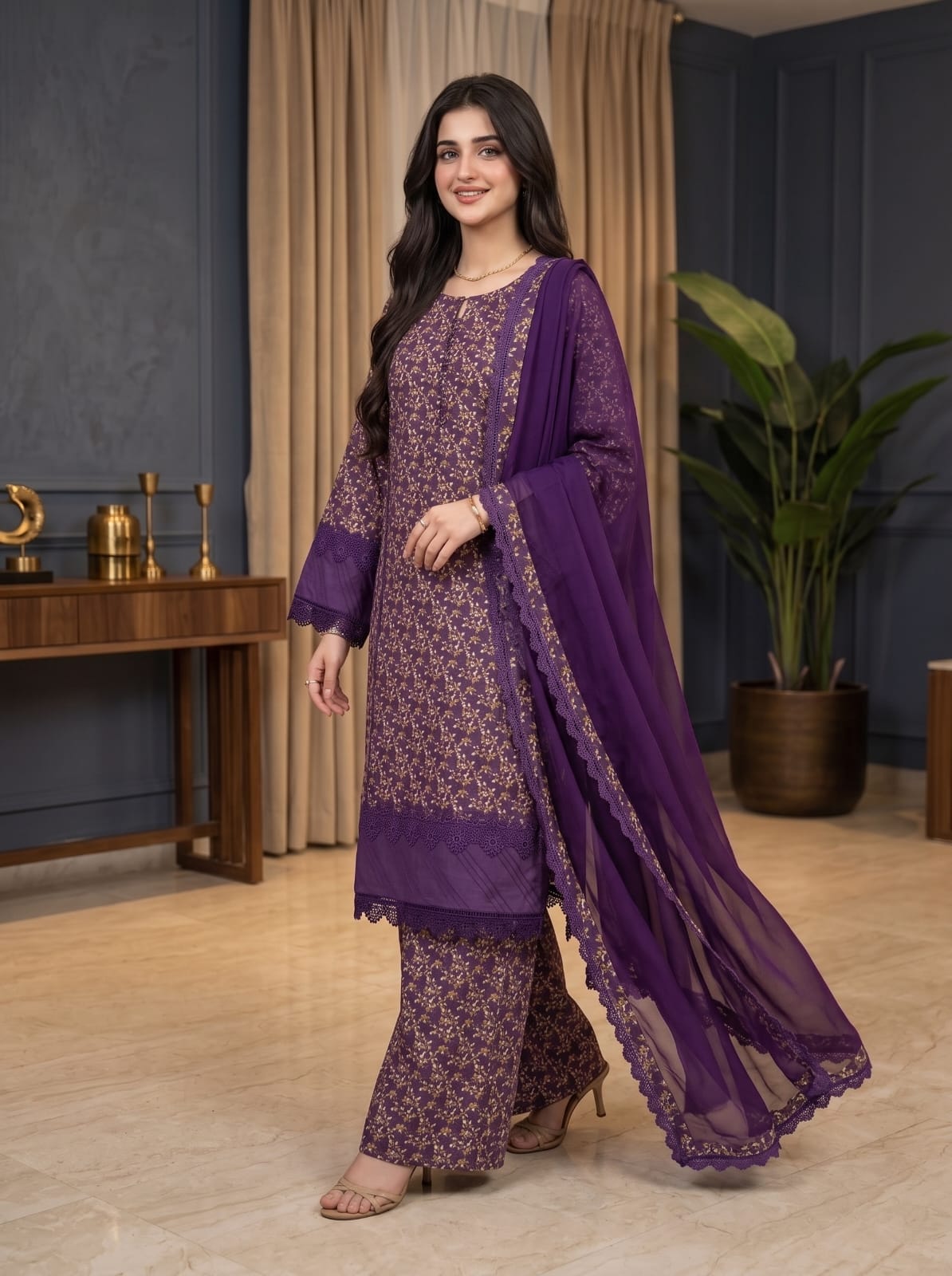 Ayesha.B 3pcs pure lawn (Haya)