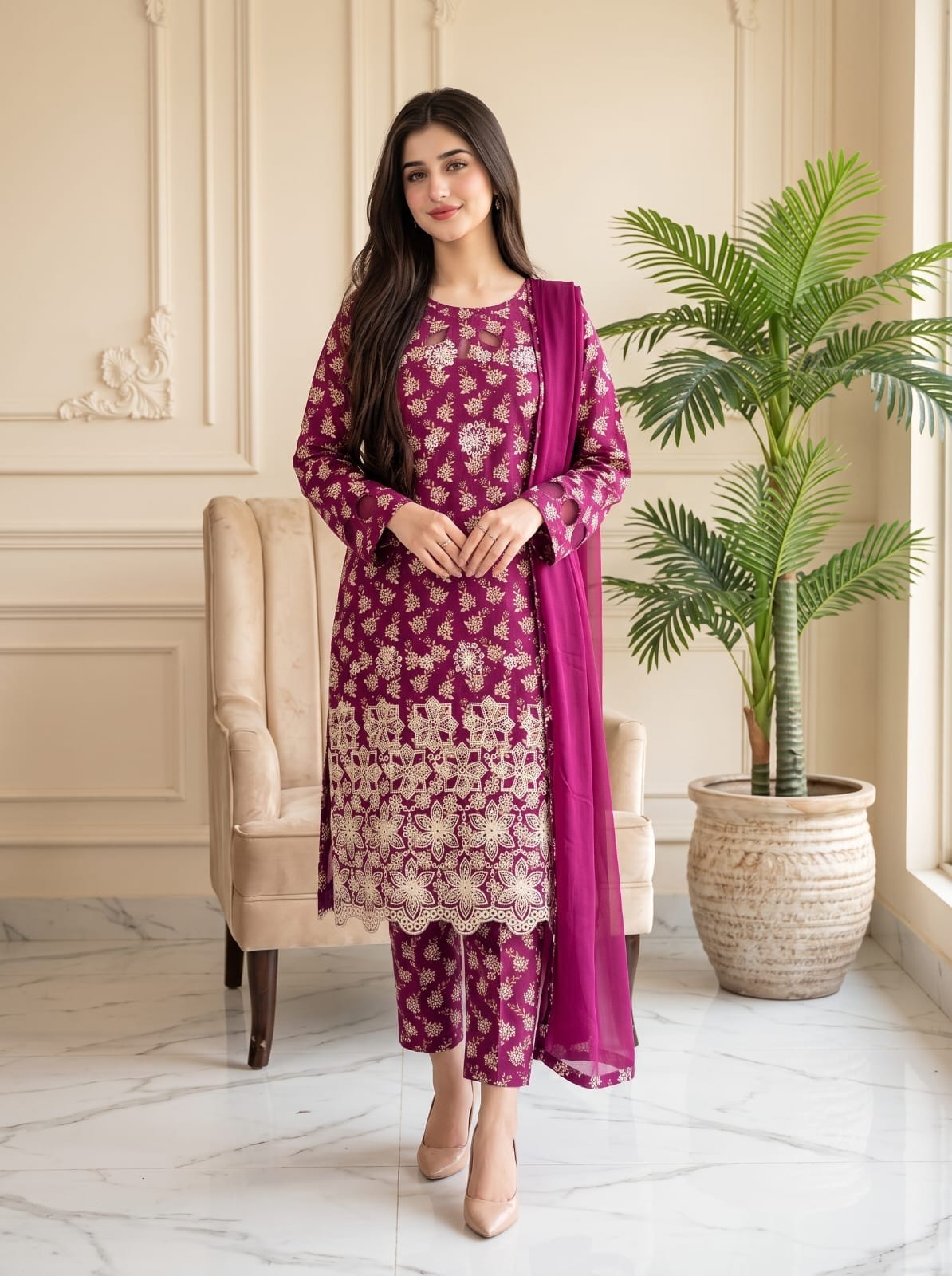 Ayesha.B 3pcs Pure lawn (tuba)
