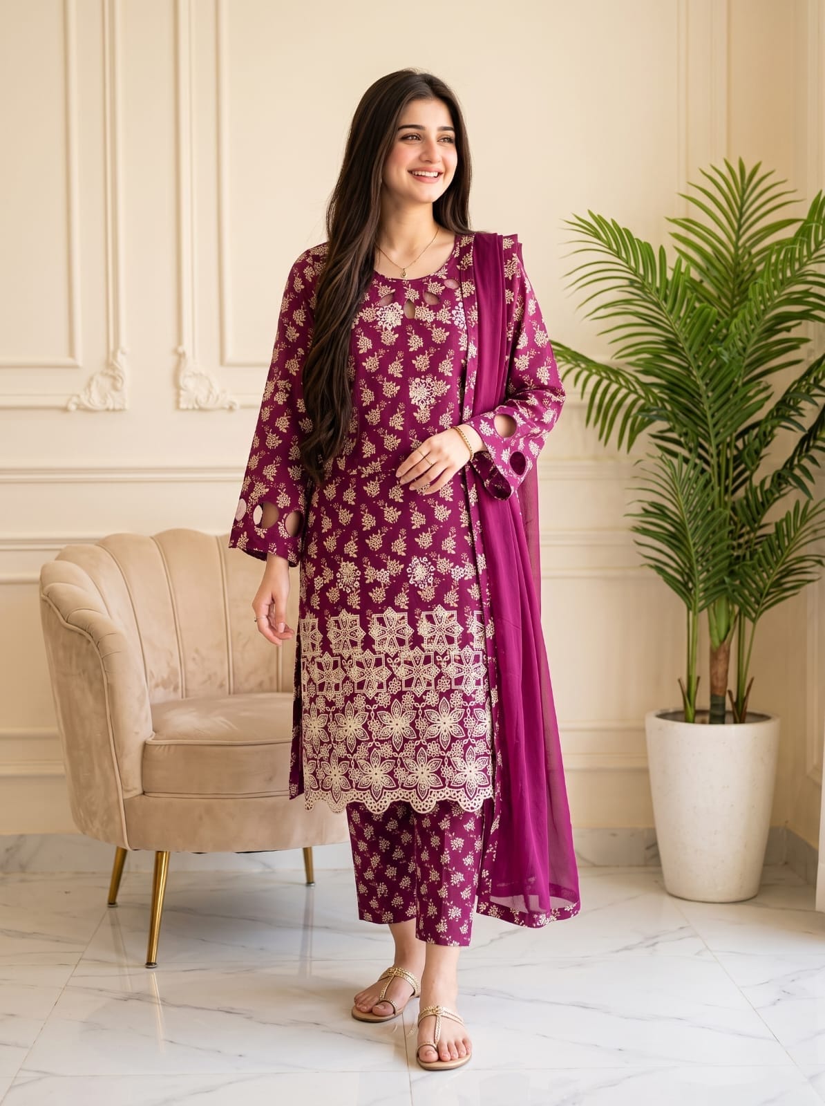 Ayesha.B 3pcs Pure lawn (tuba)