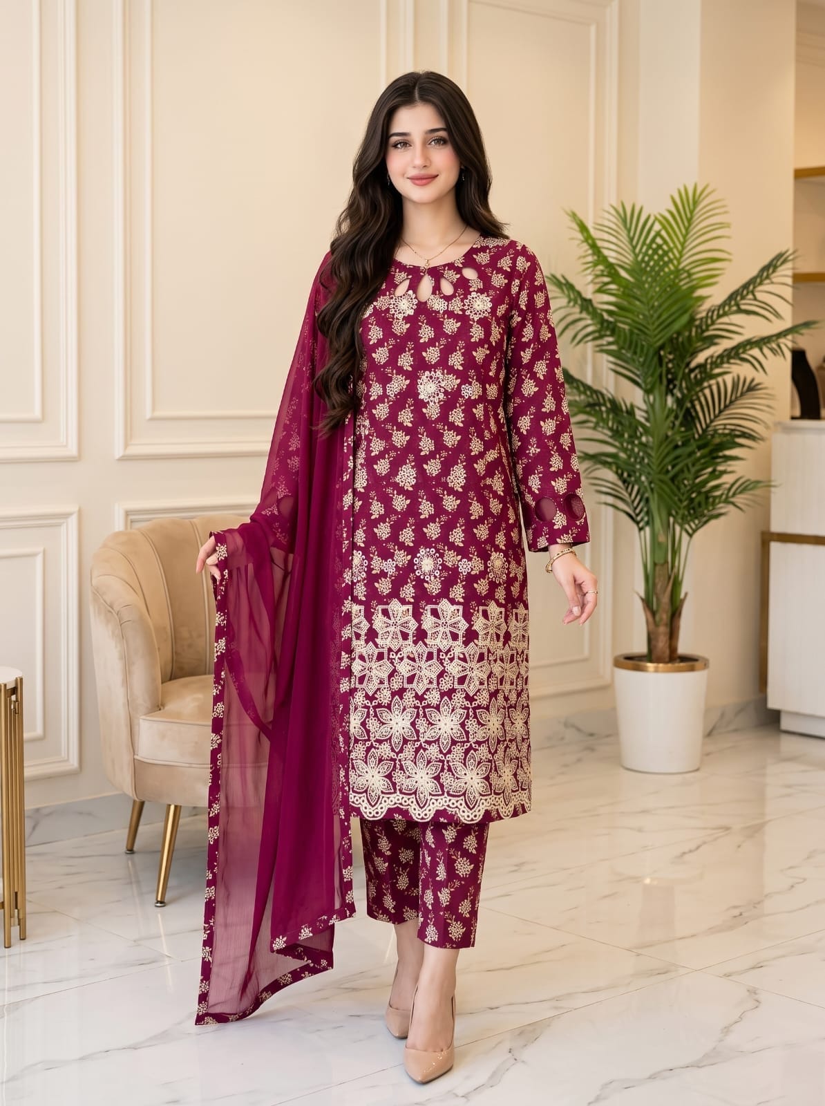 Ayesha.B 3pcs Pure lawn (tuba)