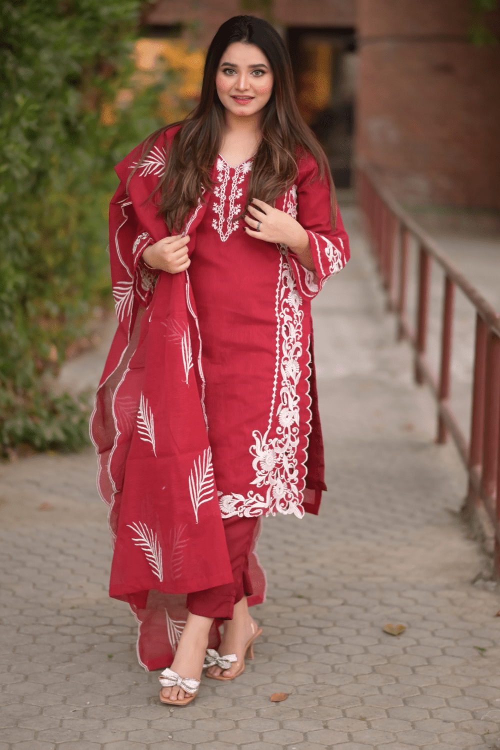 Ayesha.B 4 pcs karandi net fabric cutwork design