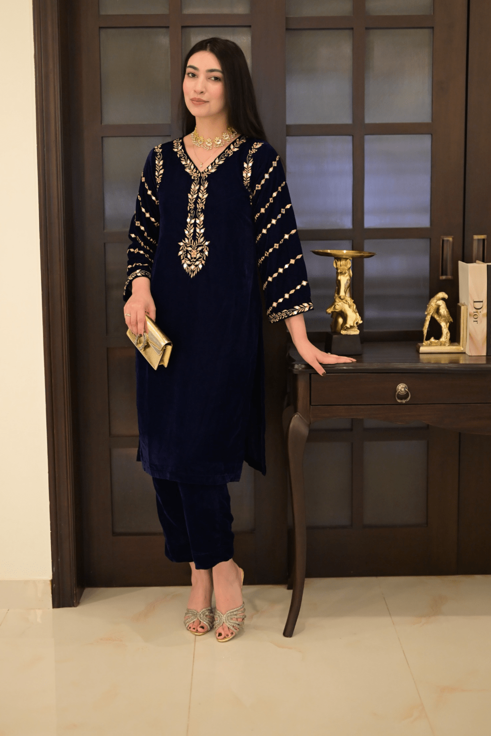 Ayesha.B Blue / Small 2pcs micro velvet (naila)