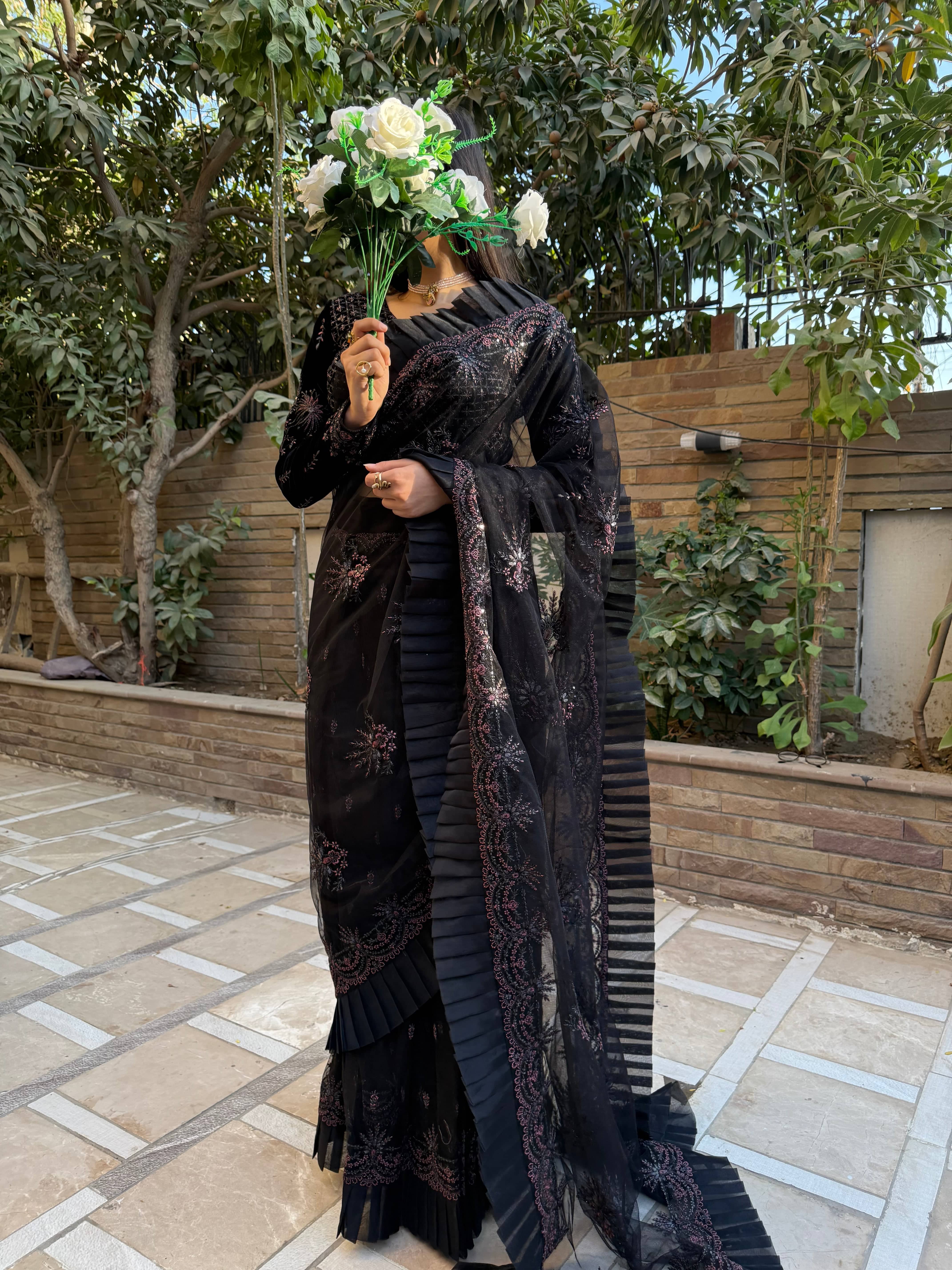 Ayesha.B Saree (Black) (Delivery time 20 to 25 days)