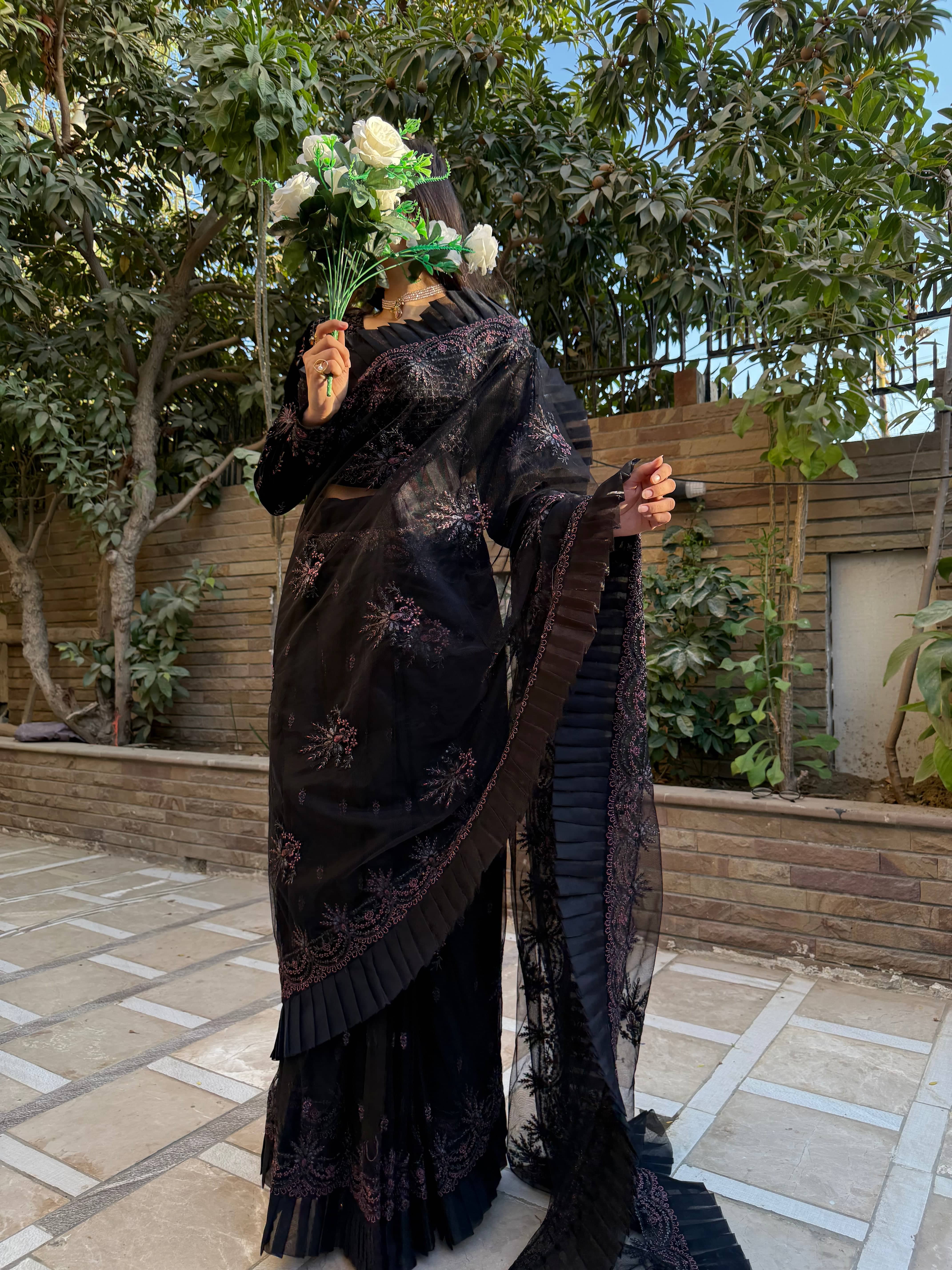 Ayesha.B Saree (Black) (Delivery time 20 to 25 days)