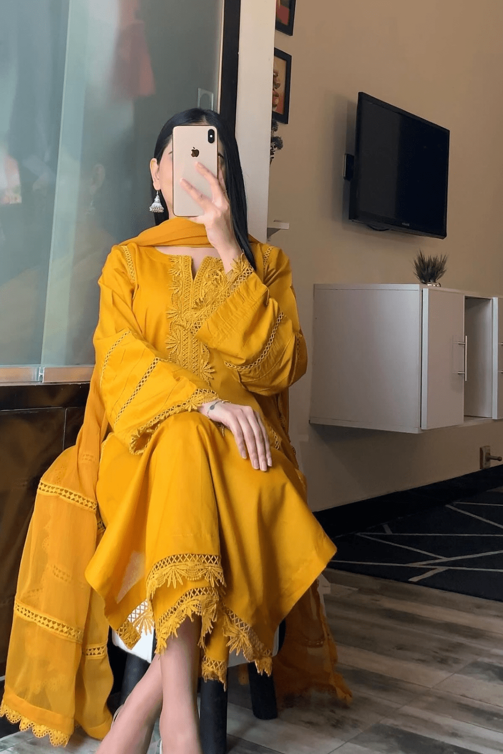 Ayesha.B Small 3pcs mustard ayesha