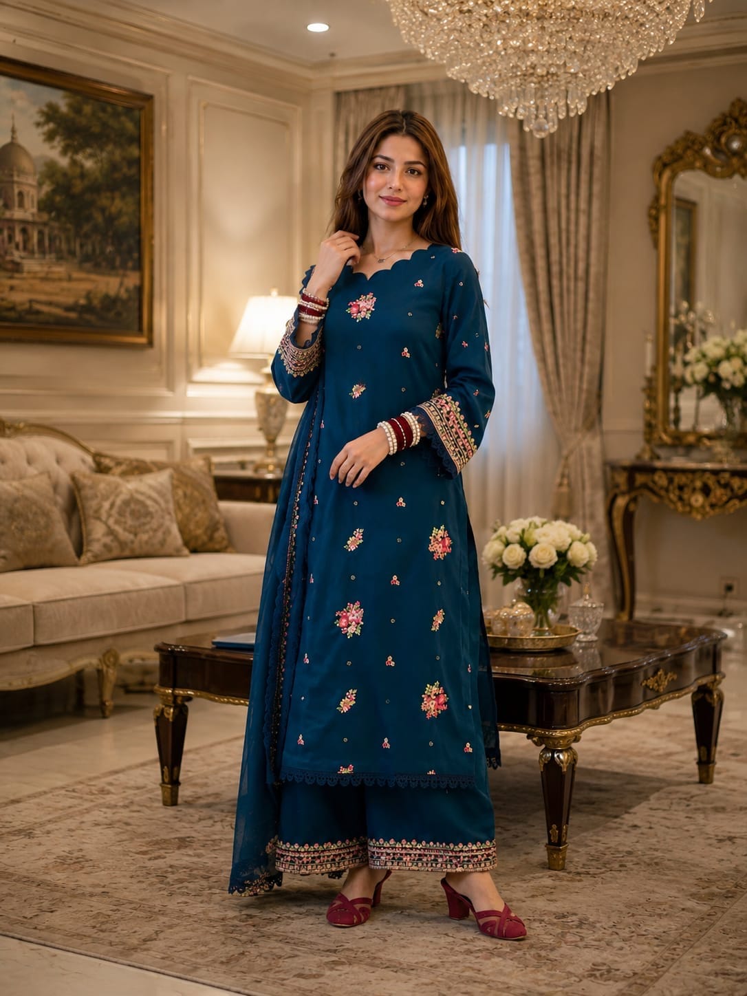Ayesha.B Small / Aqua 3pcs (kajal)