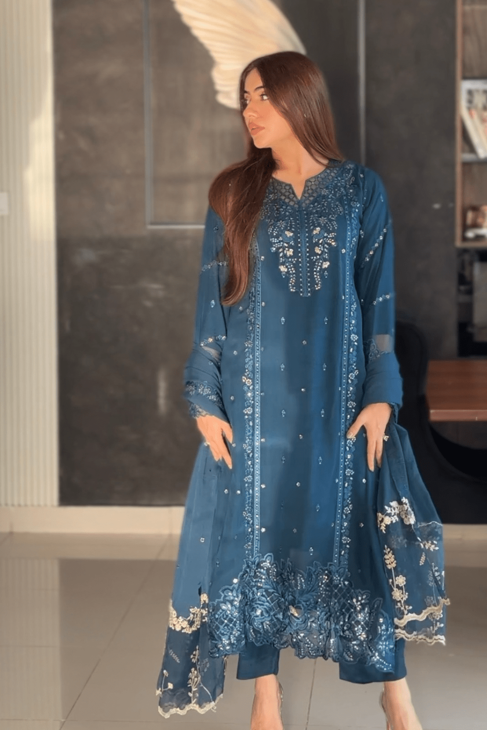 Ayesha.B Small / Aqua 3pcs (kashaf)