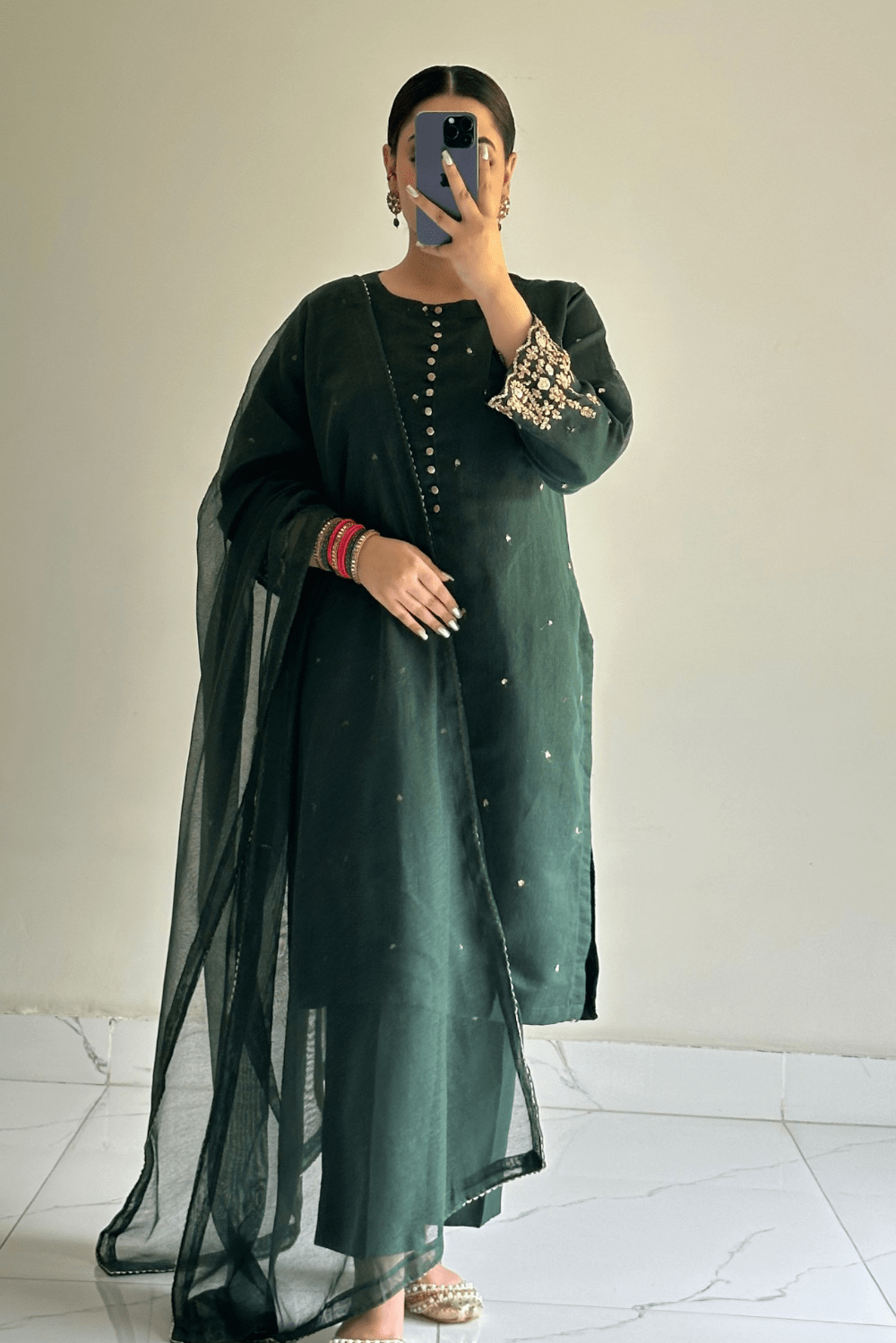 Ayesha.B Small / Bottle green 3pcs (Naz)