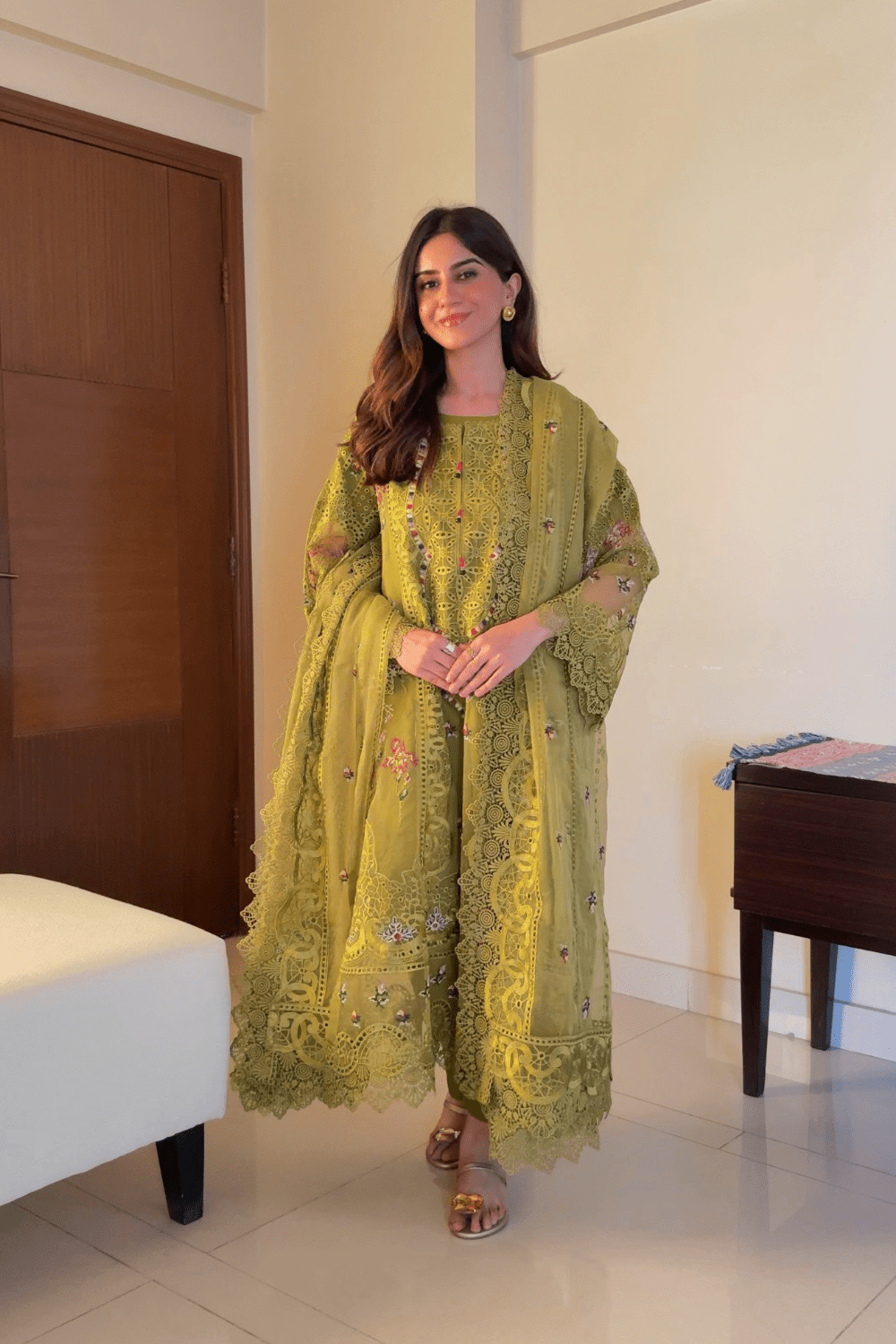 Ayesha.B Small / Dhani green 3pcs (haseen)