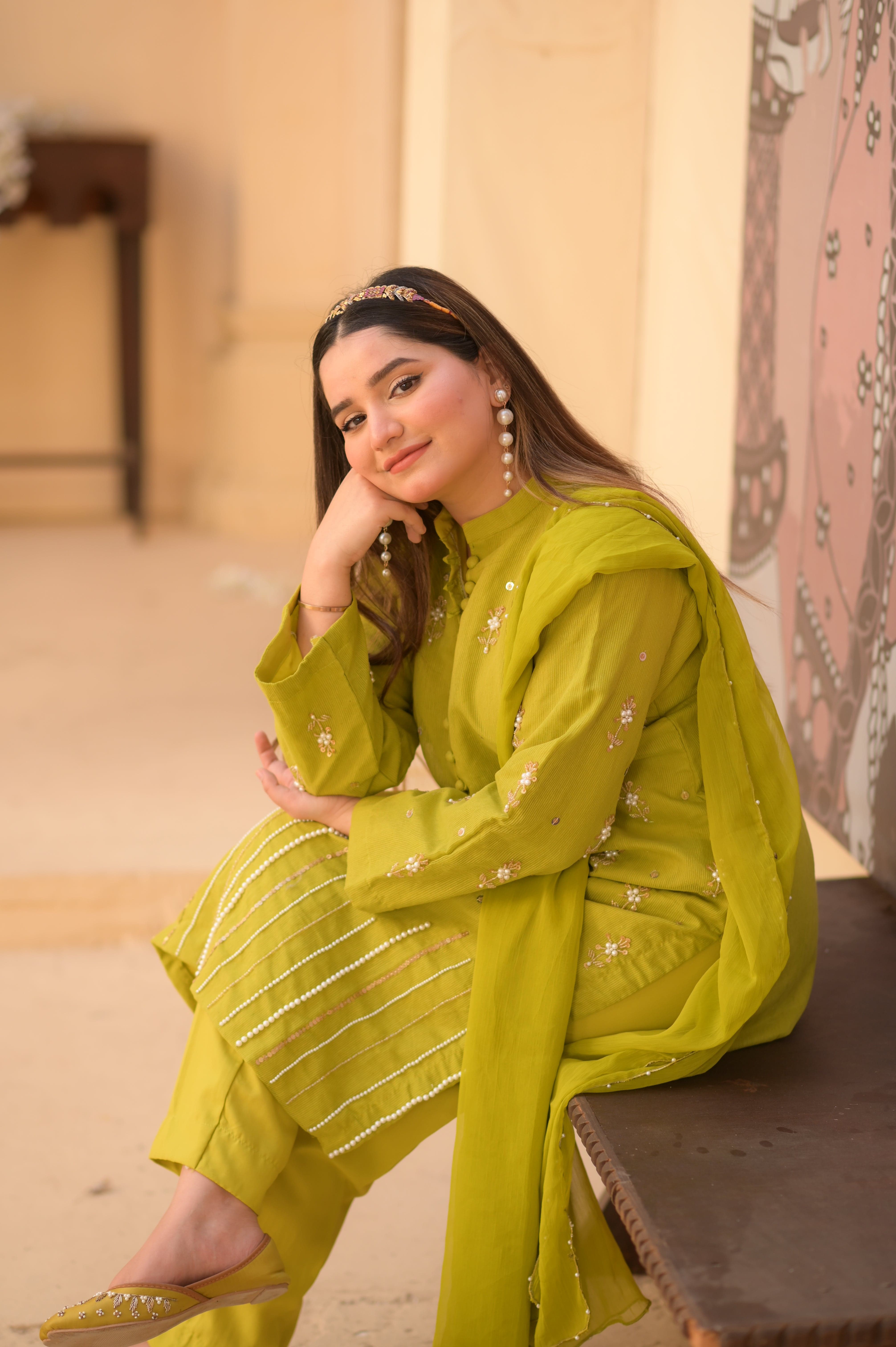 Ayesha.B Small / Dhani green 3pcs (Maha)