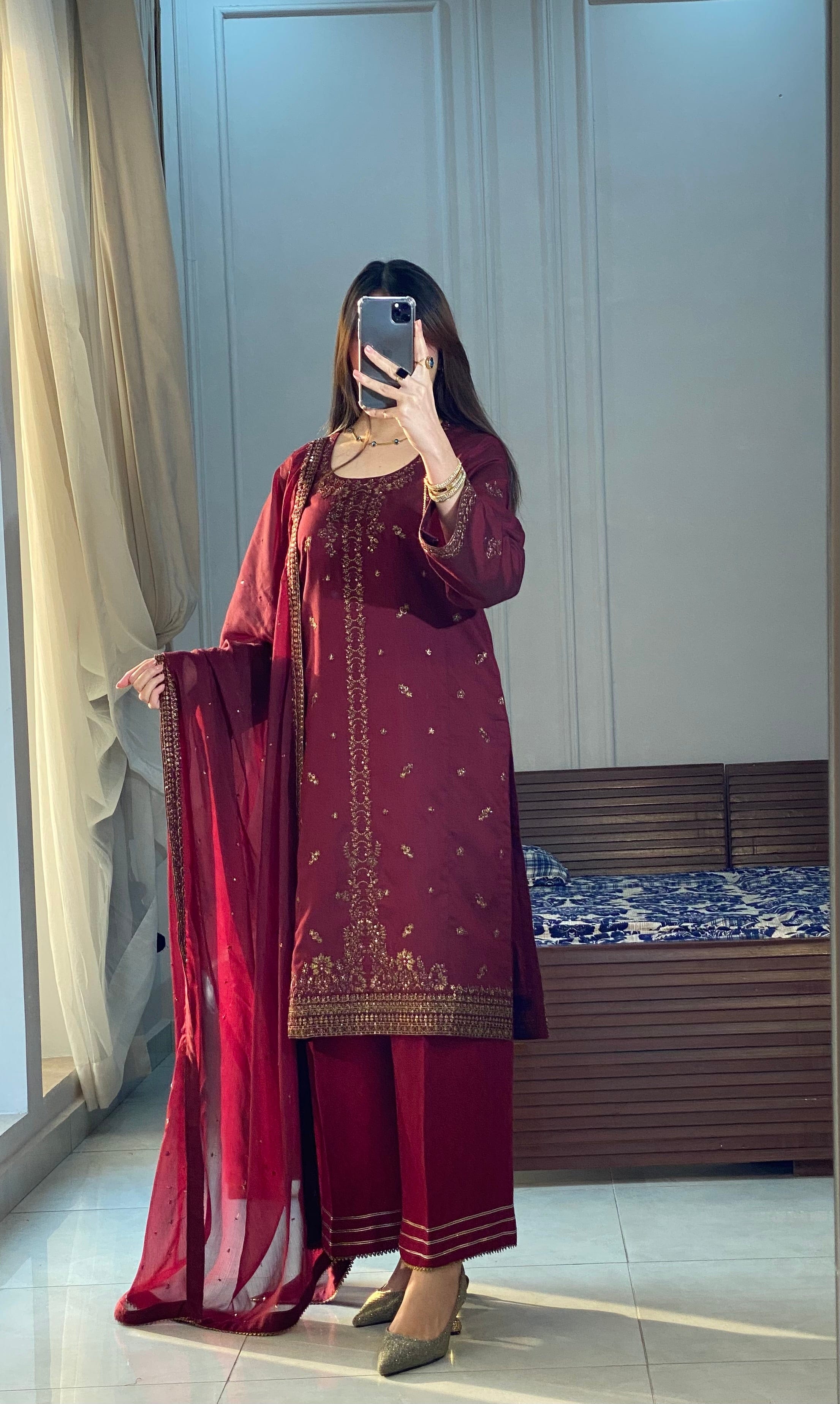 Ayesha.B Small / Maroon 3pcs (hania)