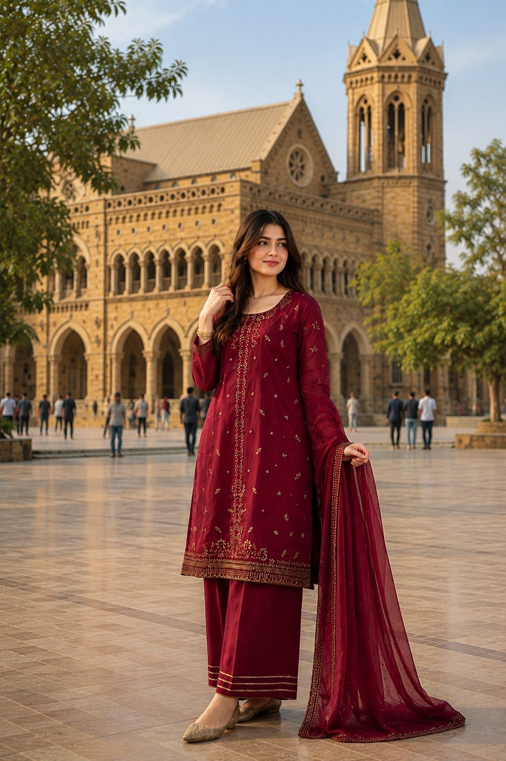 Ayesha.B Small / Maroon 3pcs (hania)