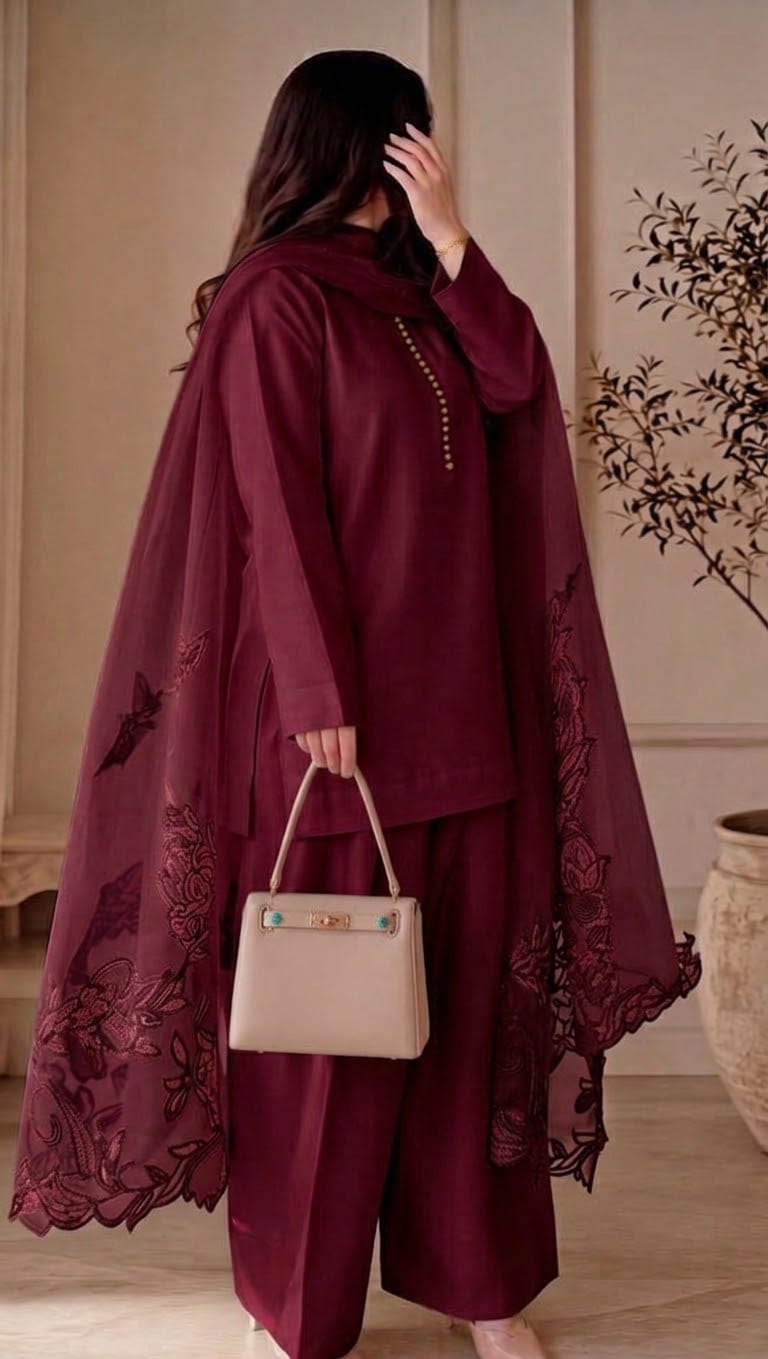 Ayesha.B Small / Maroon 3pcs (luxury)