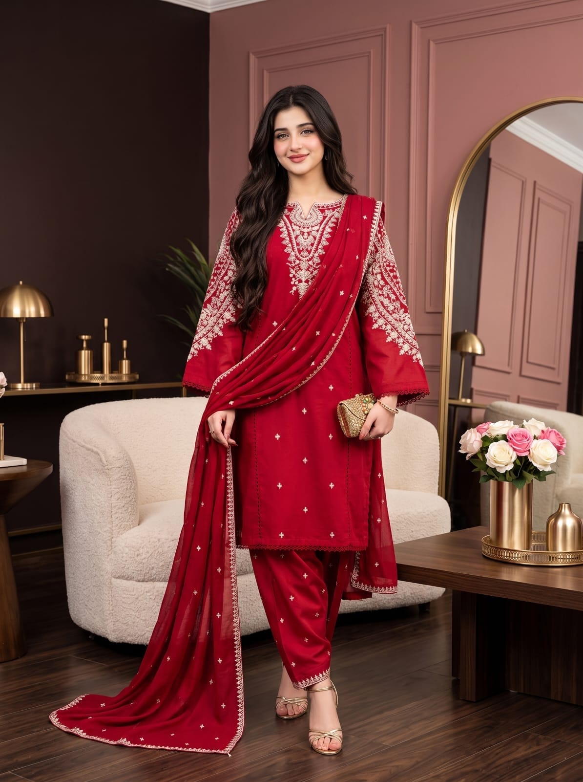 Ayesha.B Small / Maroon 3pcs (sheela)