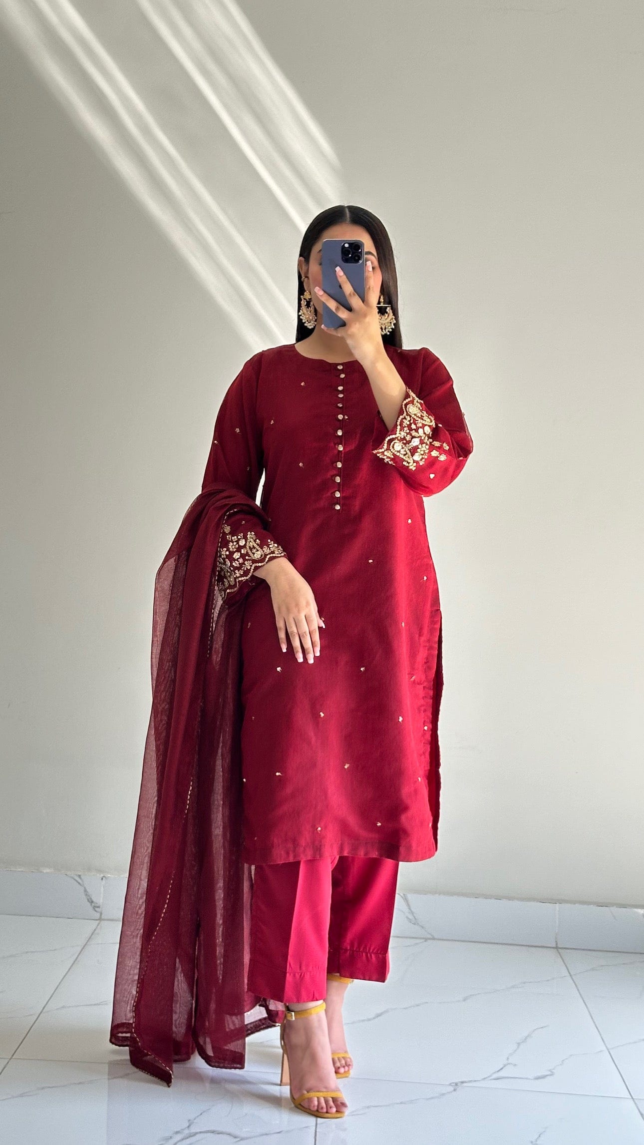 Ayesha.B Small / Mehroon 3pcs (Naz)