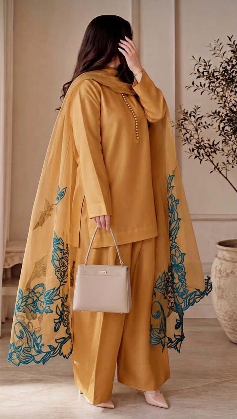 Ayesha.B Small / Mustard 3pcs (luxury)