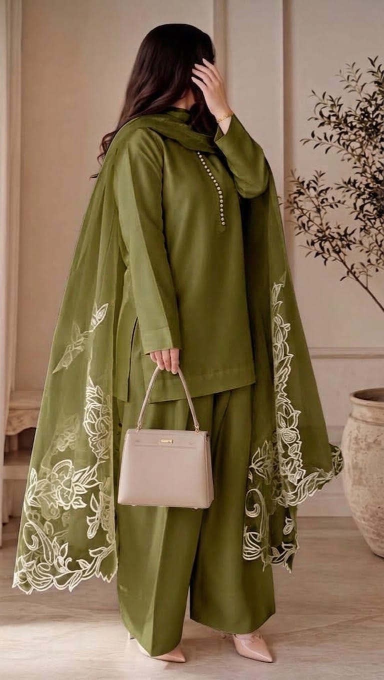 Ayesha.B Small / Olive green 3pcs (luxury)