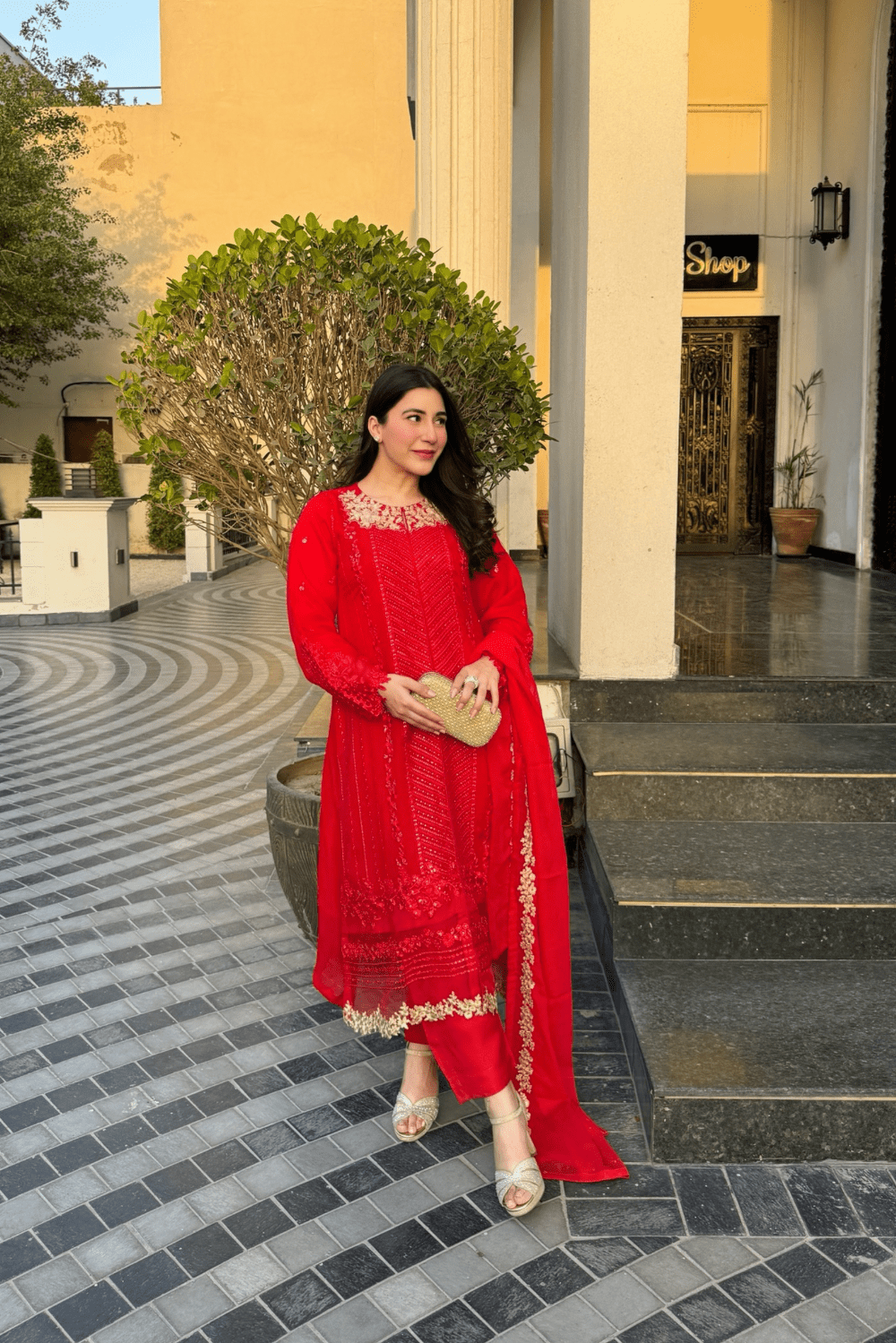 Ayesha.B Small / Red 3pcs (Aashi)
