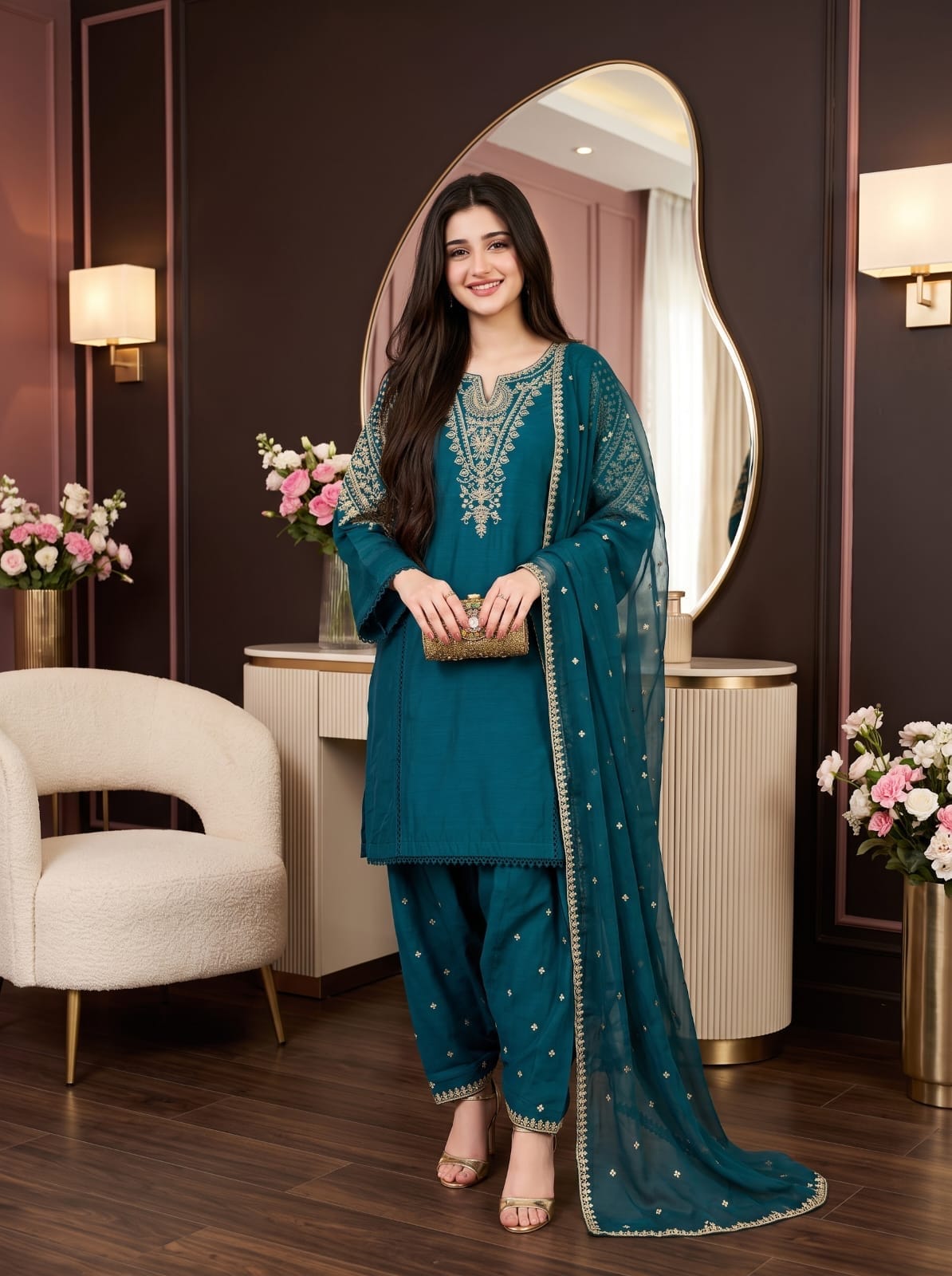 Ayesha.B Small / Seagreen 3pcs (sheela)