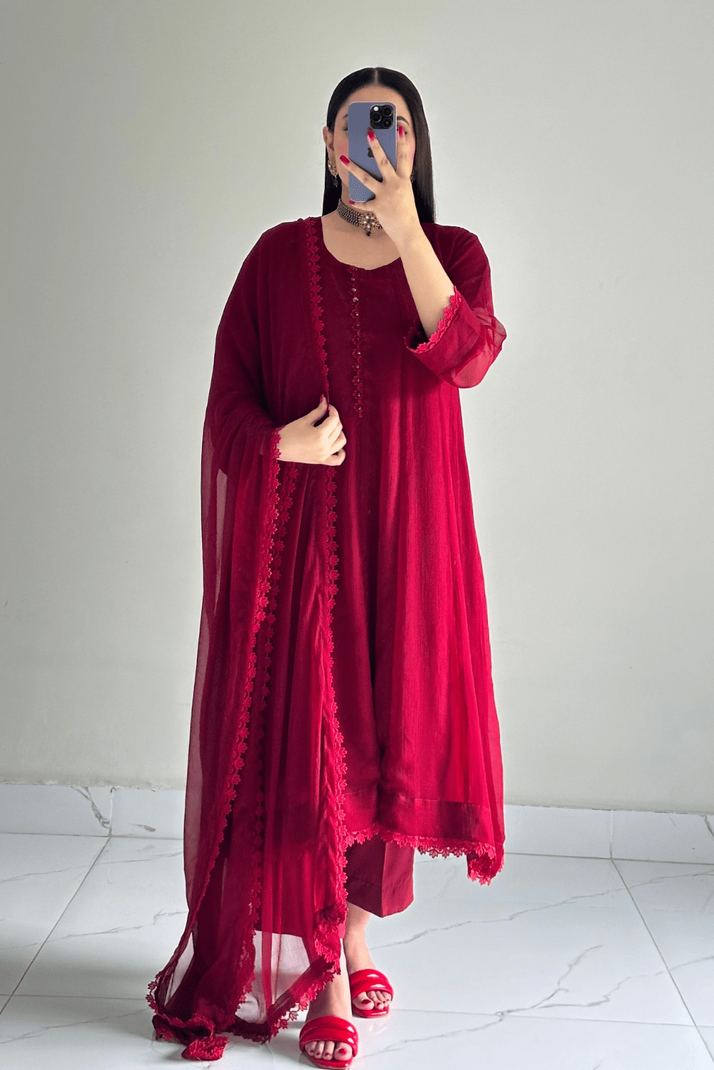 Ayesha B Women Small / Maroon 3pcs (Misha)